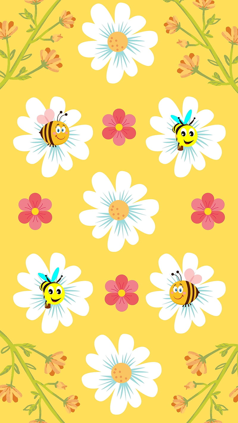 Tiempos de primavera, abeja, flores, flores y abejas, femenino, buen rollo,  naturaleza, Fondo de pantalla de teléfono HD | Peakpx