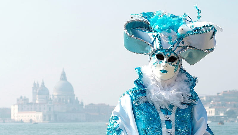 Masked reveller at Venice carnival, Venice, Italy, Feb 20 2017, Carnival, Masked, Reveller, HD wallpaper