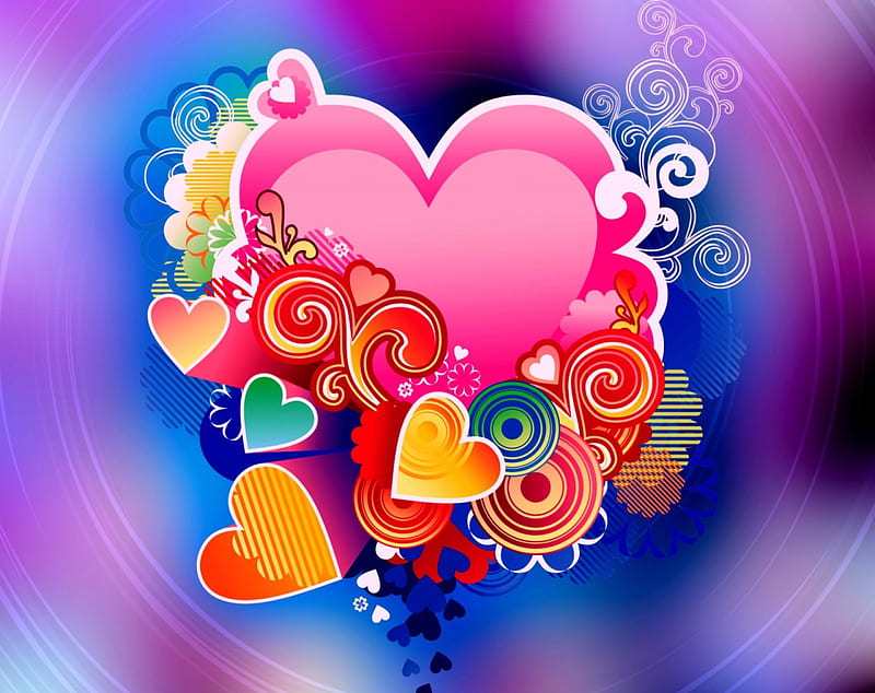 Con amor !, bonito, colorido, lvoely, corazones, bonito, amistad, amor,  pasión, Fondo de pantalla HD | Peakpx