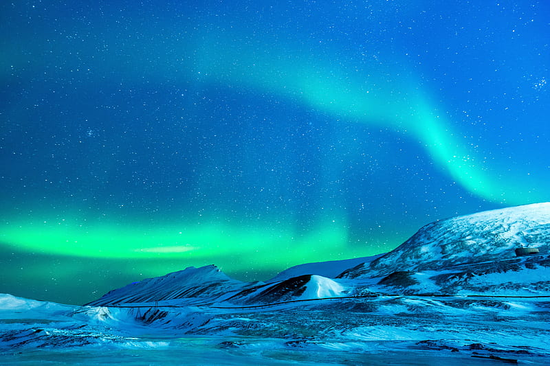 Ocean Snow, North Pole, Stars, Arctic, Night, HD wallpaper