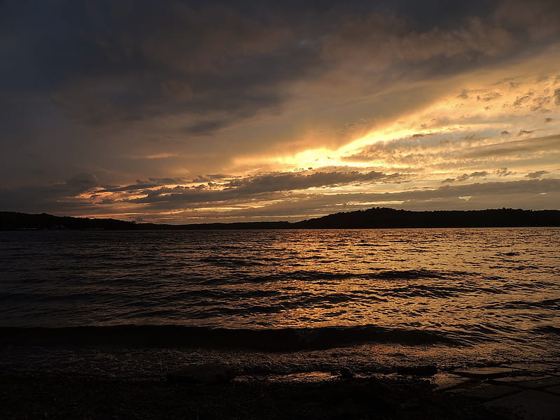 Sunset And Clouds , Canada, Storm Clouds, Sky, Clouds, Eels Lake, Lake, graphy, Nature, Sunset, Canada, HD wallpaper