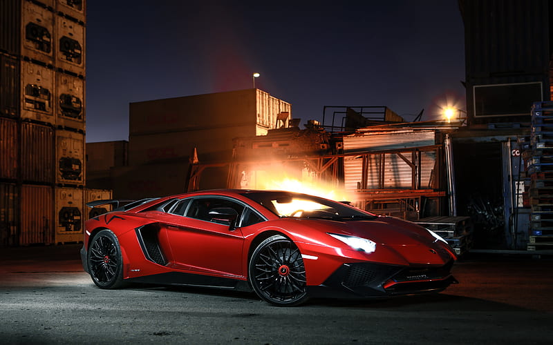 Vehicles, Lamborghini Aventador SV, Car, Lamborghini, Red Car, Sport Car, Supercar, HD wallpaper