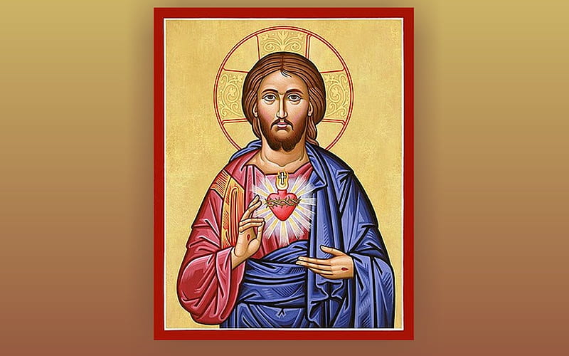 Sacred Heart of Jesus, Sacred, Christ, Heart, Jesus, icon, HD wallpaper