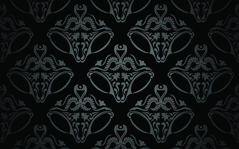 Vintage Seamless Pattern, floral pattern, stylish floral ornament, Seamless black texture, HD wallpaper