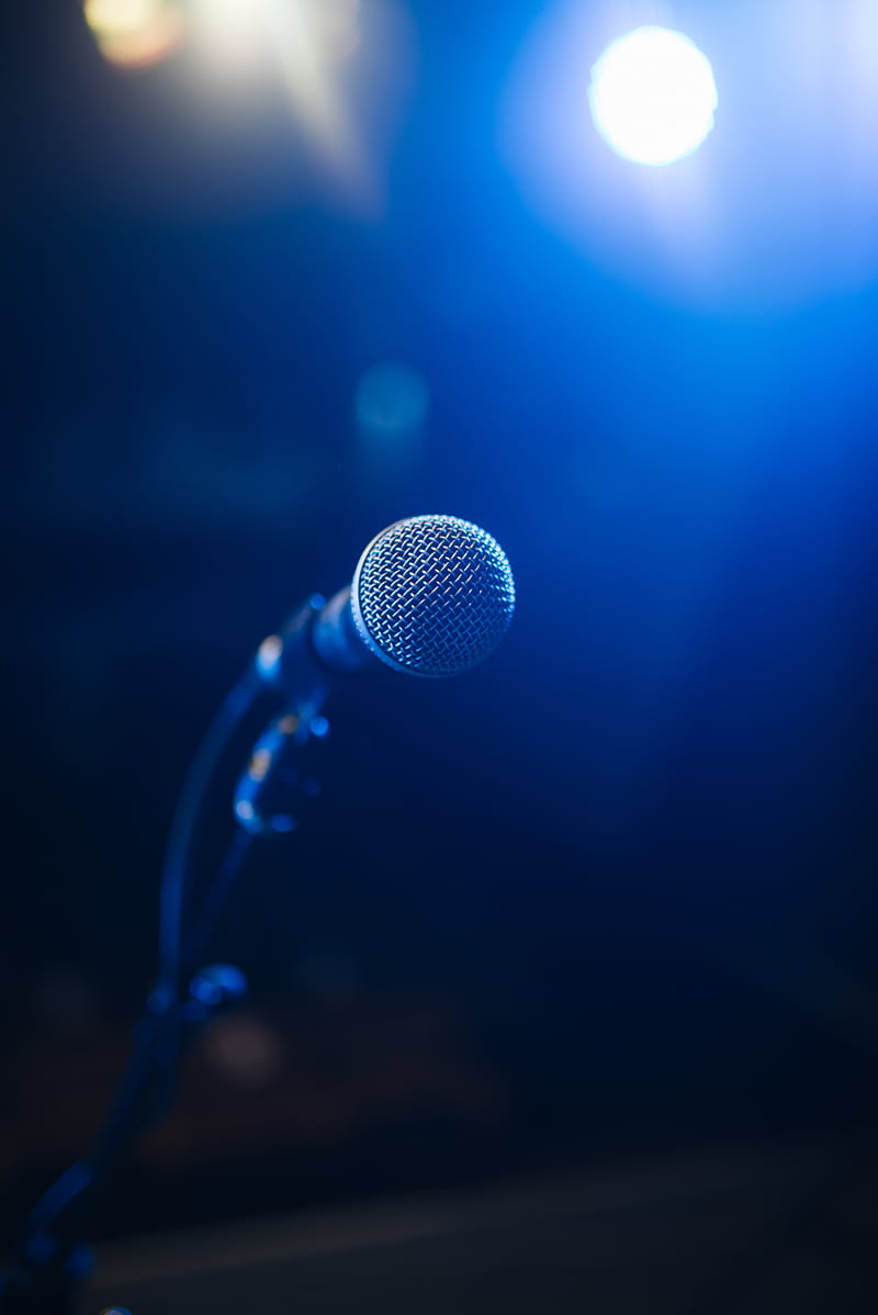 microphone, stage, music, light, HD phone wallpaper