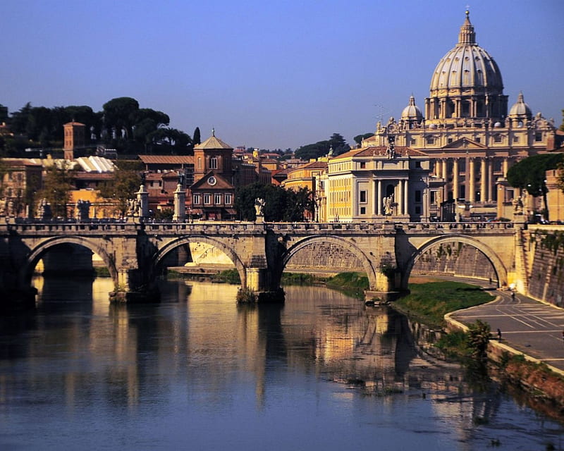 Architecture of Rome, architecture, rome, buildings, bridges, HD wallpaper