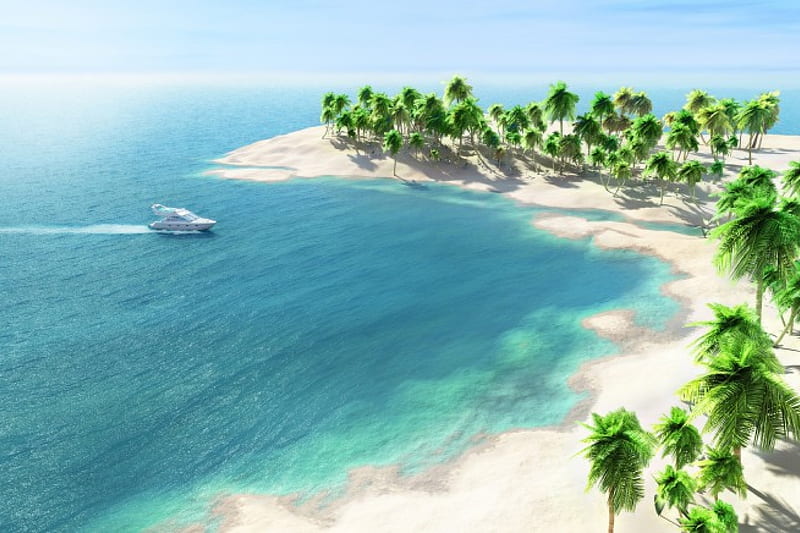 Carribean, turquoise, beach, sand, vacation, sunshine, tropical, Maldive, wave, HD wallpaper