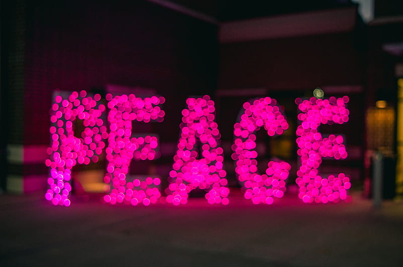 Peace neon signage, HD wallpaper