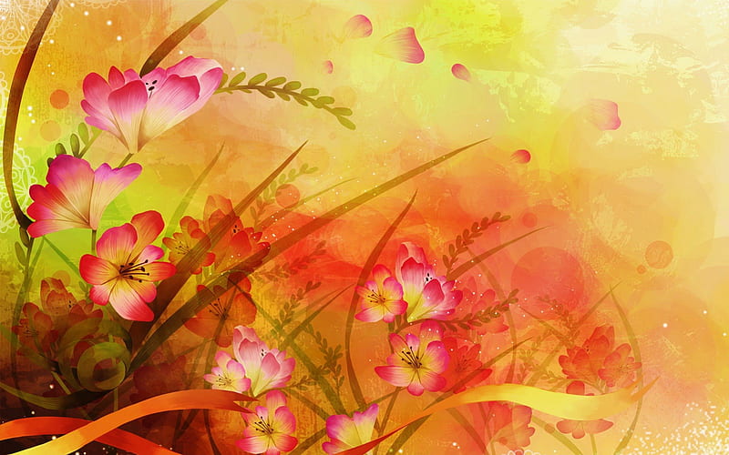 Floral background, pretty, nice, lovely, fresh, background, flowers ...