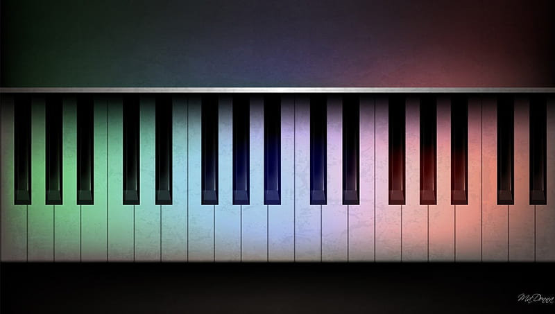 Rainbow Keys, music, colors, pastel, keyboard, piano, HD wallpaper