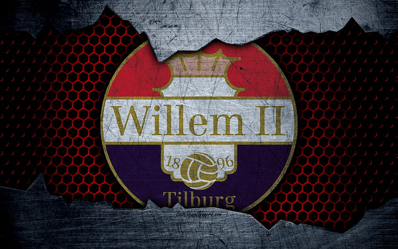 Willem II logo, Eredivisie, soccer, football club, Netherlands, grunge, metal texture, Willem II FC, HD wallpaper
