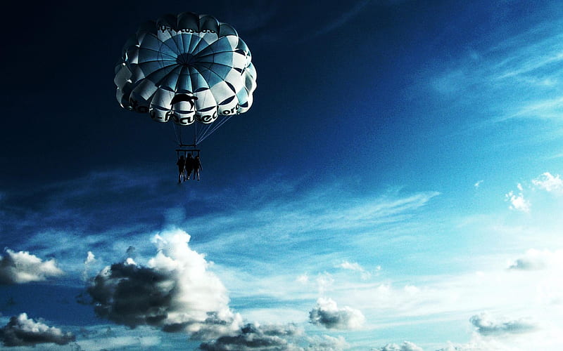 Sky Parachuting-Outdoor sports, HD wallpaper