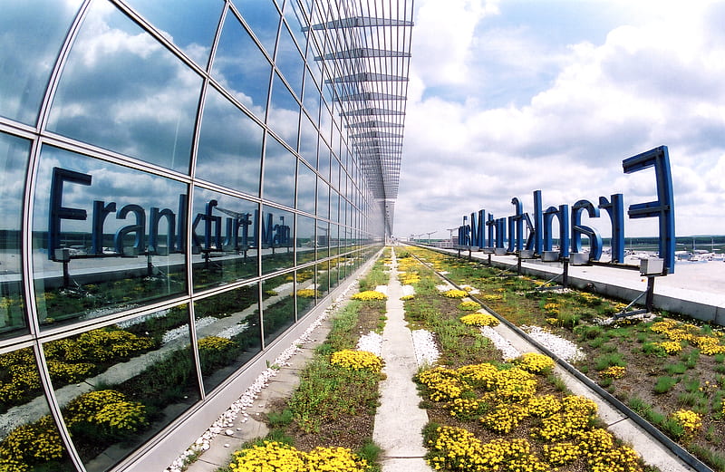 Frankfurt International Airport (FRA), fraport ag, 2009 greenroofs calendar, green roofs, HD wallpaper