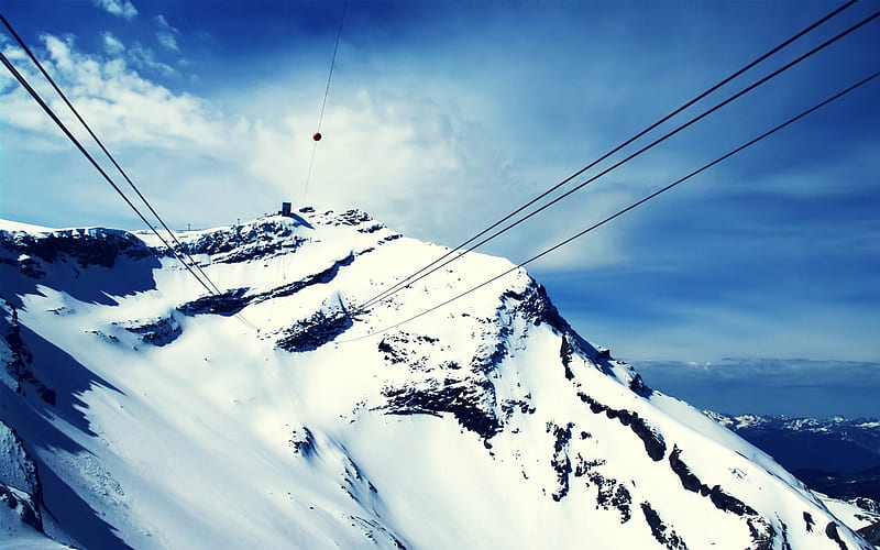 Mountain Ropes, mountain, climb, rope, snow, HD wallpaper