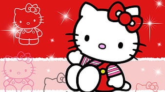 Hello Kitty With Red Head Bow In White Background Hello Kitty, HD wallpaper  | Peakpx