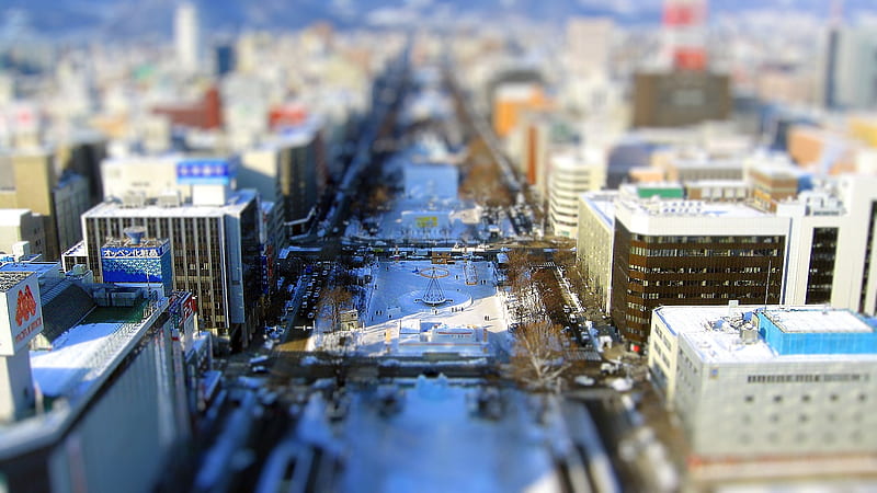 street after the snow in Japan, HD wallpaper