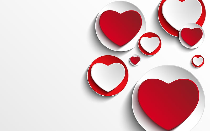 heart, paper hearts, love backgrounds, paper heart, HD wallpaper