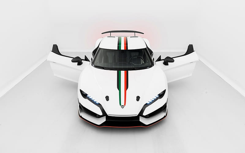 2018, ItalDesign Zerouno, white supercar, front view, sports car, white Zerouno, HD wallpaper