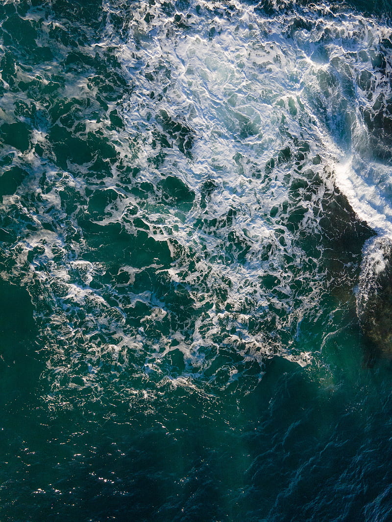 sea, glare, water, aerial view, HD phone wallpaper