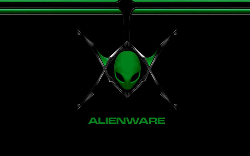 alien, faces, aliens, green, alienware, space, HD wallpaper