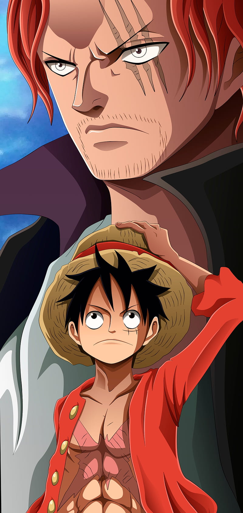 Monkey D Luffy, one piece, red haired pirates, shanks, HD phone wallpaper