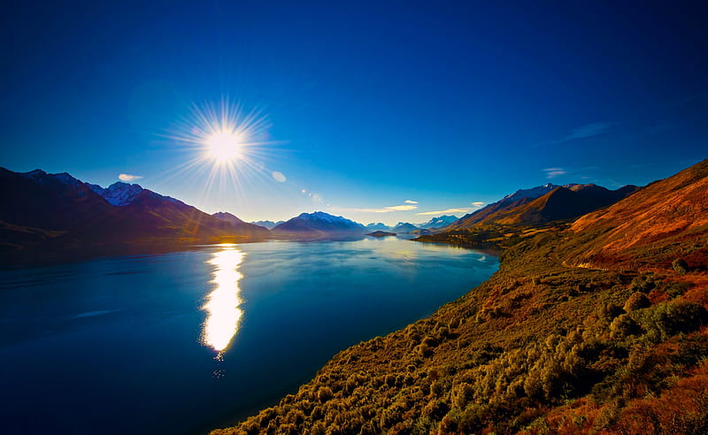 Amazing View of Lake Wakatipu, New Zealand Ultra, Oceania, New Zealand, Nature, Landscape, Autumn, Scenery, Lake, Fall, Wakatipu, newzealand, HD wallpaper