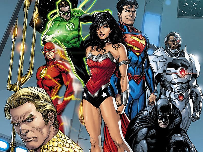Batman, Superman, Green Lantern, Flash, Comics, Dc Comics, Hal Jordan, Aquaman, Wonder Woman, Cyborg (Dc Comics), The New 52, Justice League, Barry Allen, HD wallpaper