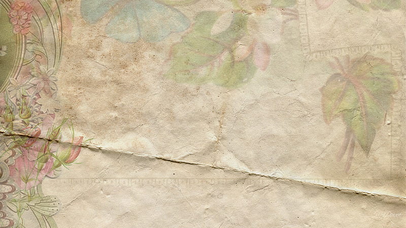 Vintage Note Paper, antique, note paper, flowers, parchment, old, letter, HD wallpaper