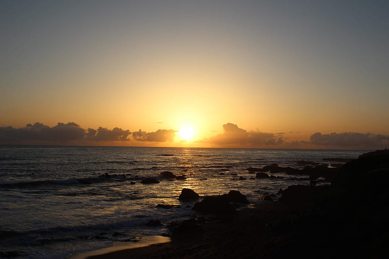 Suneset, beach, ocean, peace, sunset, HD wallpaper | Peakpx