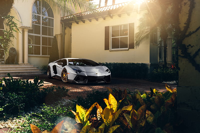 White Lamborghini Aventador, lamborghini-aventador, lamborghini, carros, HD wallpaper