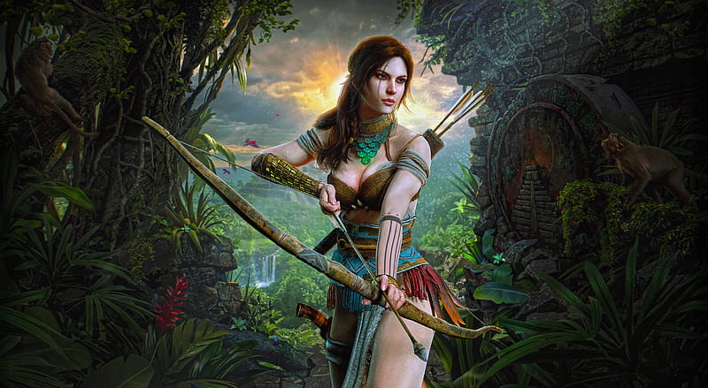 Lara Croft Hunter Girl, lara-croft, tomb-raider, games, artist, artwork,  digital-art, HD wallpaper | Peakpx