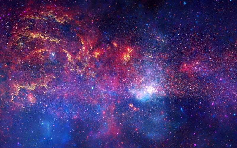 interstellar, milky way, stars, colorful nebula, Space, HD wallpaper