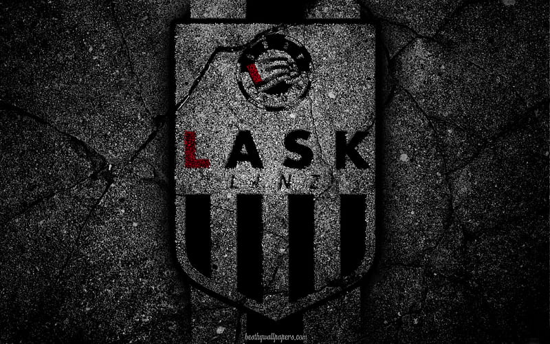 LASK Linz, logo, art, Austrian Bundesliga, soccer, football club, FC LASK Linz, asphalt texture, HD wallpaper