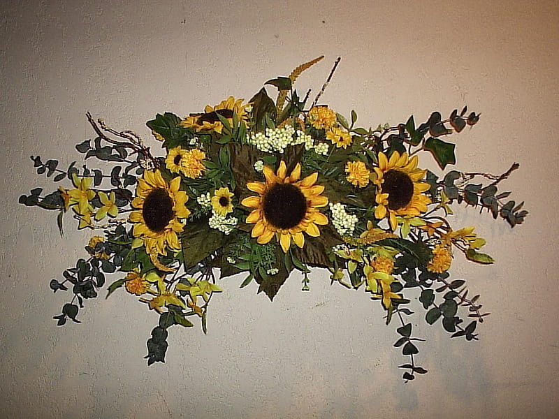 Sunflower wallhanging, flowers, wallhanging, dried, sunflowers, HD wallpaper