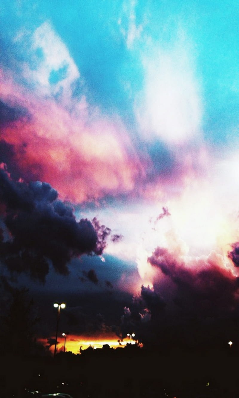 Pastel Sky, clouds, colorful, pastel, sky, HD phone wallpaper