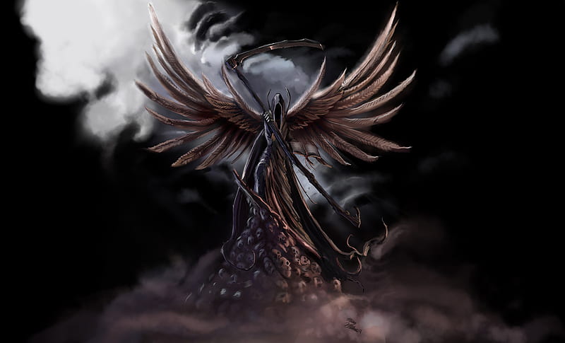 Angel_of_death, fantasy, 3d, wings, angel, dark, devil, HD wallpaper |  Peakpx