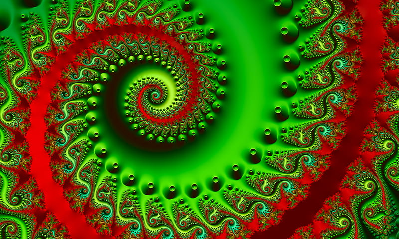 spiral, swirling, colorful, bright, fractal, 3d, HD wallpaper