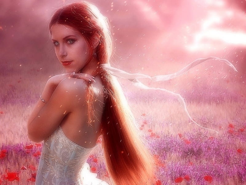 ~life In Pink~ Fantasy Girl Redhead Weird Things People Wear Love Four Seasons Hd 4054