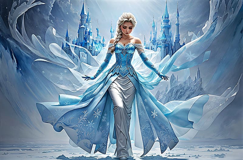 *Queen of Ice*, Winter, Queen, Castle, Ice, HD wallpaper