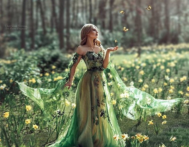 Ethereal Nature pretty, lovely, women are bonito, butterflies, HD wallpaper | Peakpx