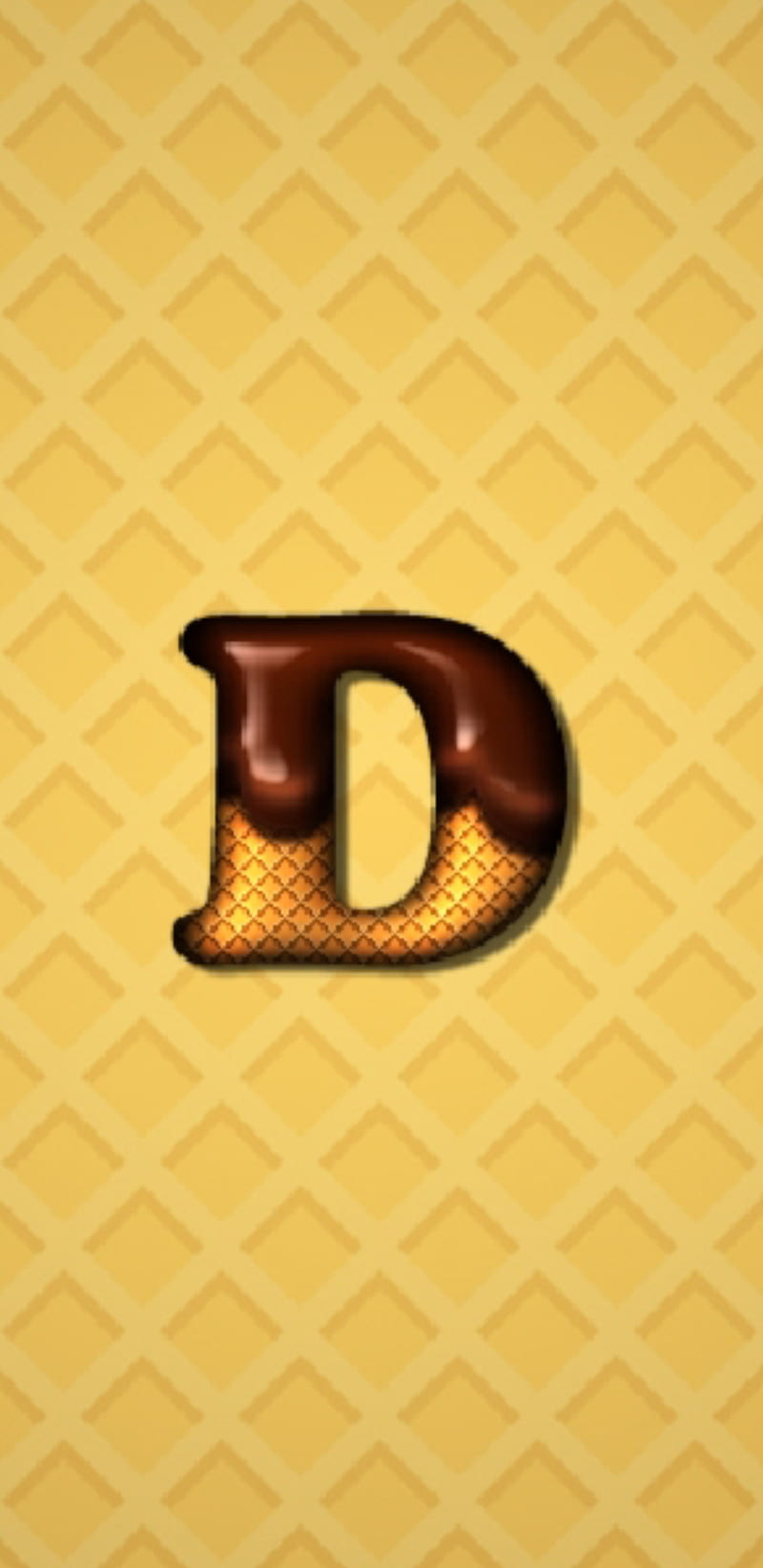 D letter, chocolat, letters, alphabet, ice cream waffle, HD phone wallpaper