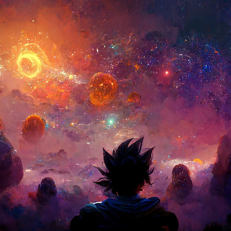 Goku, space DBS, manga, galaxy, Dragon Ball Super, HD wallpaper