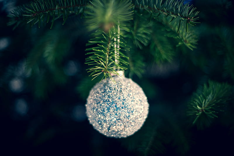 ball, decoration, tree, new year, christmas, HD wallpaper
