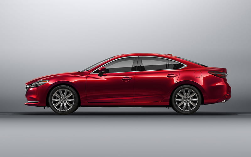 Mazda 6, 2018, red sedan, side view, new cars, Mazda, HD wallpaper