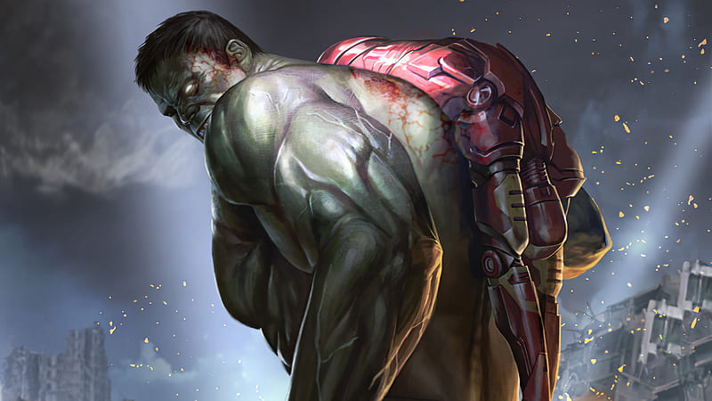 Hulk Returning Back, hulk, superheroes, artist, artwork, digital-art, artstation, HD wallpaper