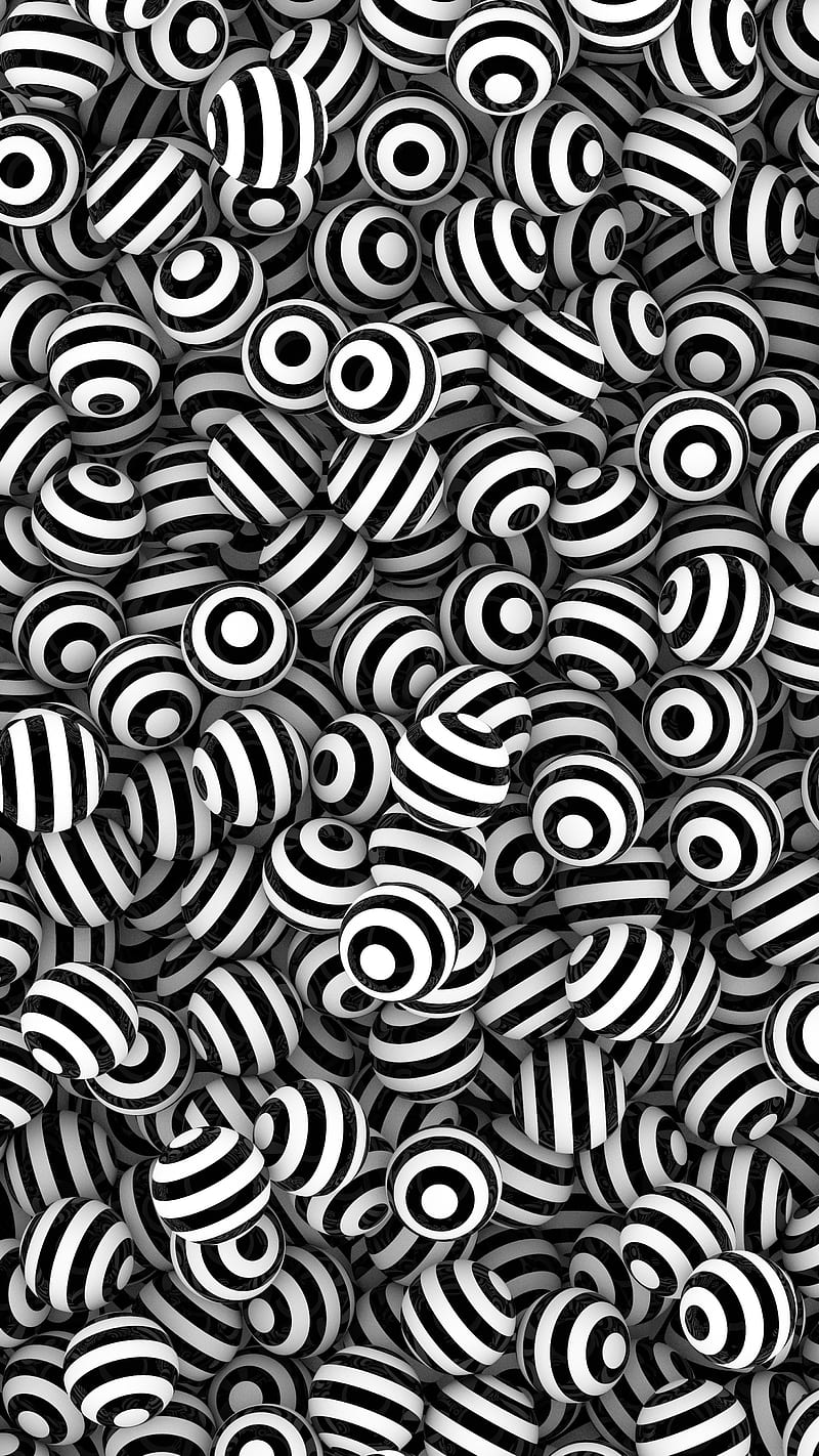 FLOATING40, 3d, abstract, ball, balls, black, float, floating, panda, pool, sphere, spheres, stripe, stripes, stripy, white, yes, zebra, HD phone wallpaper