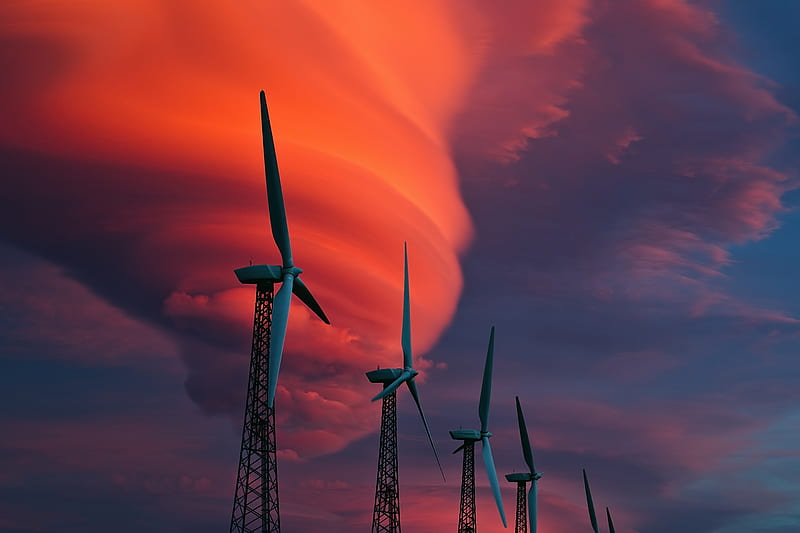 Windmill, chrome, cloud, google, HD wallpaper