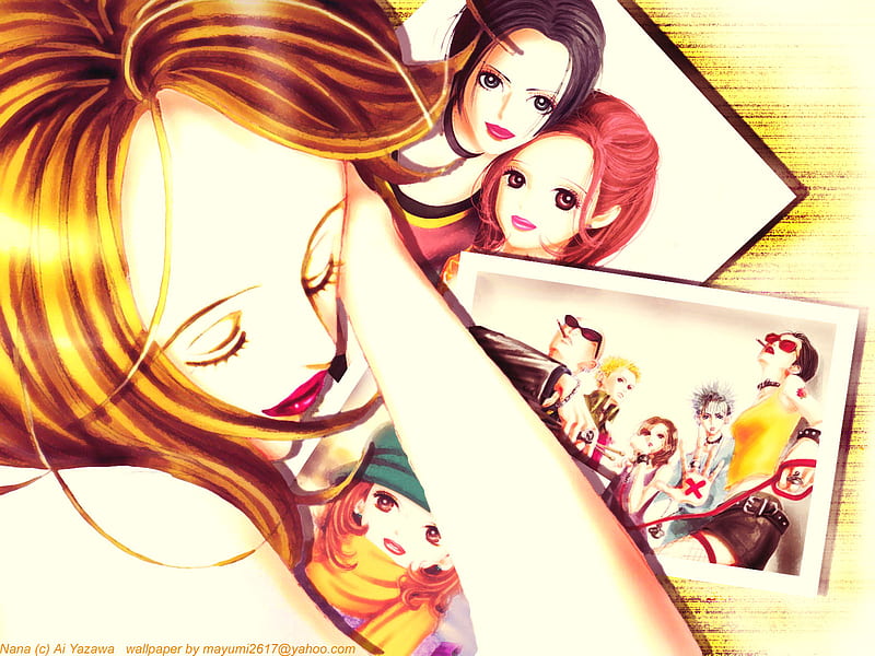Nana, cute, red, girl, anime, lips, HD wallpaper