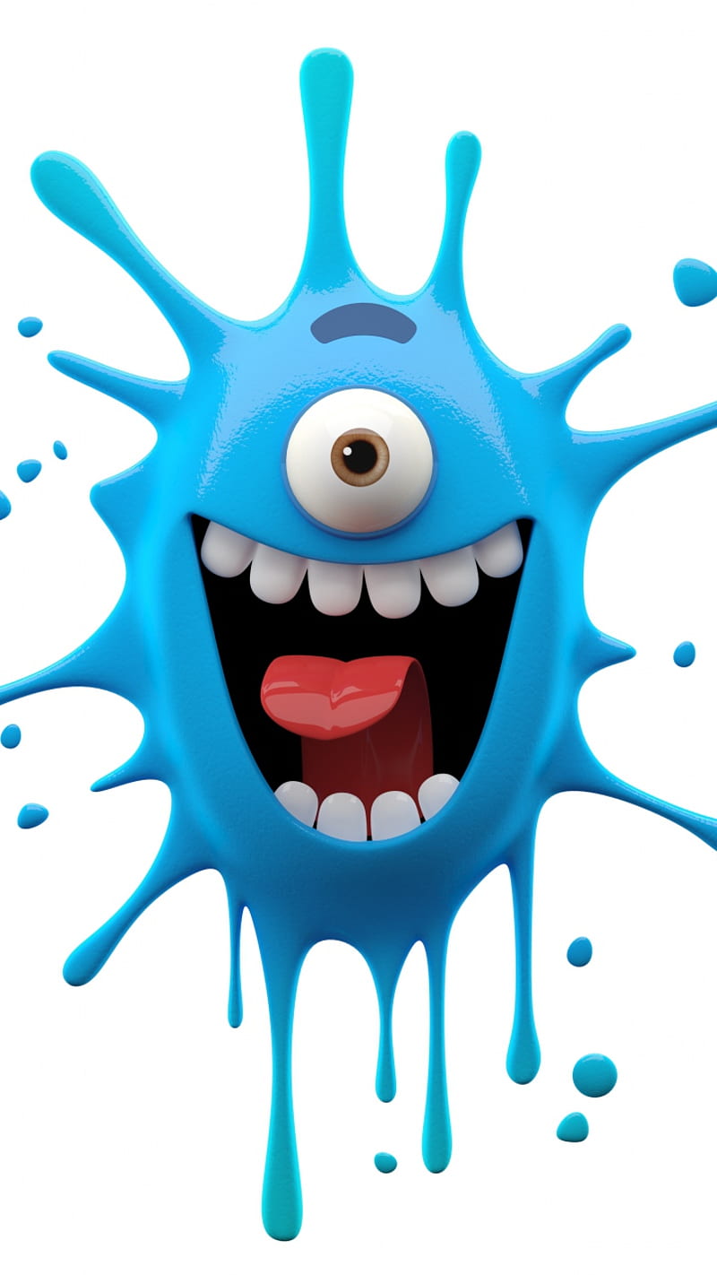 Blue blob monster, funny, HD phone wallpaper | Peakpx