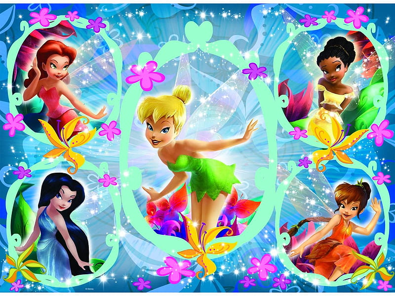 Fairies, colorful, tinker bell, fairy, disney, child, HD wallpaper